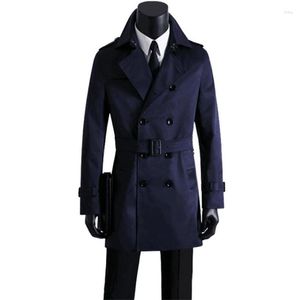 Men's Trench Coats Coat Slim Fit Mid-Length Spring And Autumn Handsome British Style Gabardinas Jaqueta Masculina Sobretudo Masculino