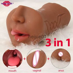 Masturbators Male Masturbator 3 i 1 Realistiska vagina Sexiga leksaker för män Pocket Pussy Pussy Blowbation Masturbation Ingen vibrator vuxna Sexvaror x0926 x0927