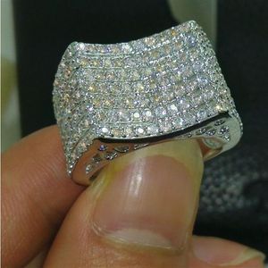 low 168pcs white topaz Fashion jewelry 10 kt white gold filled Gem women Wedding Ring gift241g