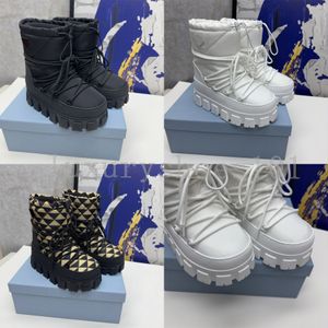 Designer Mulheres Botas Laureate Flat Casual Sapatos De Couro Botas De Neve Mulheres Macio Inverno Quente Meninas De Pele De Carneiro Branco Preto Sapato De Pele De Pelúcia Meia Bota De Tornozelo