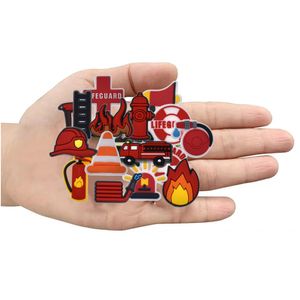 Sko delar tillbehör brandman tema charms brand och lastbil dekoration för clog sandaler pvc barn adts släpp leverans otlwrwr