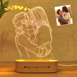 Kişiselleştirilmiş Özel Fotoğraf 3D Lamba Metin Özelleştirilmiş Yatak Odası Gece Işık Evlilik Yıldönümü Doğum Günü Annenin Babalar Günü Hediyesi