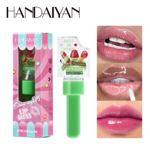 Lip Oil Ice Cream Moisturizing Lipstick Base Transparent Jelly Lip Makeup Glitter Lip Tint Female Makeup Cosmetics