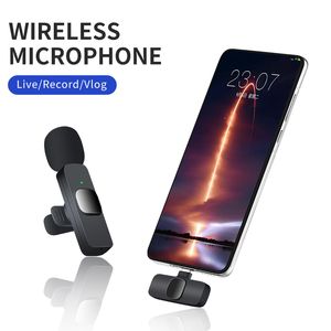 Microfone de lapela sem fio para telefone (USB-C)K9, microfone duplo sem fio para gravação de vídeo, transmissão ao vivo, Vlog, YouTube, TikTok, Facebook, zoom e redução de ruído