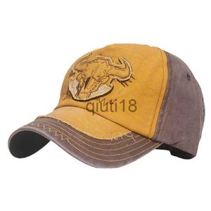 Ball Caps New Cotton Gorras Washed Baseball Cap Embroidery Bull Head Flag of USA Hat Snapback Adjustable Mens Baseball Caps Snapback Hat x0927