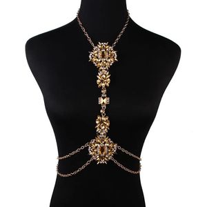 Chokers mydaner uzun zincirli kadınlar moda kristal rhinestone boncuklar deyişli kolye göbek bel yaz plaj mücevher 230927