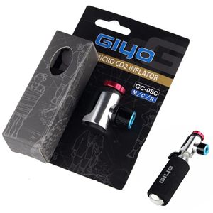 Cykelpumpar Giyo CO2 -pump för cykel Schrader Presta Adapter Bike Pump CO2 Inflator Aluminium Tire Tube Mini Hand Bicycle Pumps 230927