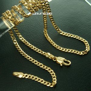Solid 18k Gold Filled Curb Link Necklace Chain 45cm Length 2 2mm N266293j