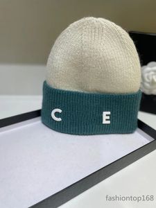 Designer ao ar livre casual chapéu macio bonnet outono/inverno quente respirável chapéu de feijão listrado boina designer chapéu feminino chapéu de malha cel carta qualidade da marca