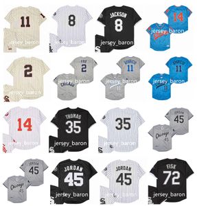 BO JACKSON GROCKBACK Baseball koszulka White Sox Michael Jor Dan Frank Thomas Nellie Fox Luis Aparicio Bill Melton Ventura Early Wynn Size S-4xl