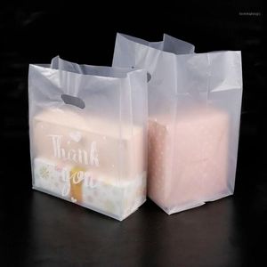 Danke Kunststoff-Geschenktüte Stoff Aufbewahrung Einkaufstasche mit Griff Party Hochzeit Kunststoff Süßigkeiten Kuchen Verpackung Bags1310P