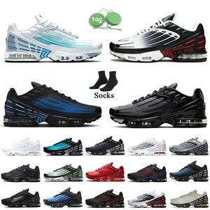 Nike Air Max Plus 3 Tuned Air Tn Plus 3 AirMax Tn 3 туфли Оптовые продажи Высшее качество Мужская обувь для бега женская обувь Шток x Комплект с парашютом OG Black