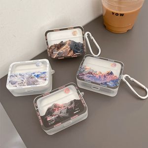 Akcesoria słuchawkowe Retro Snow Mountain Transparent Clear Fundda dla Case Wireless 230927