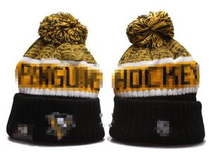 Pittsburgh Beanie Penguins Beanies North American Hockey Ball Team Side Patch Winter Wool Sport Knit Hat Skalle Caps A2