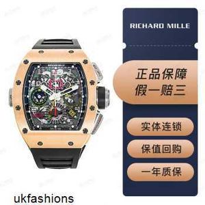 Swiss Original Watch Richardmill Menswomens Watches Richardmill Mens Watch 18K Rose Gold Large Calender Chronograph Month Dual Time Zone Automatic Mechanica HBQR