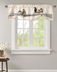 Cortina pintura a tinta animal frango pequena haste bolso cortinas curtas decoração para casa divisória porta do armário janela
