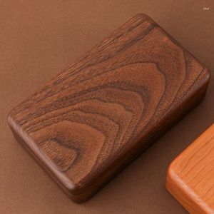 Jewelry Pouches Walnut Wood Box Wedding Ring Earring Rings Storage