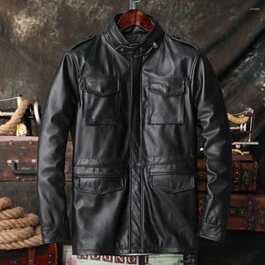 Men's Leather 2023 Spring Autumn Cowhide Jacket.men Genuine Coat.vintage Casual Outwear.men's Classic Clothing A194