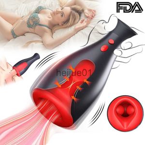 Masturbators Adjustable Automatic Extrusion Male Masturbator Inflatable Pump Vibration Masturbation Cup Blowjob Sex Machine Sex Toys for Men x0926