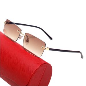 Schlichtes, vielseitiges und exquisites Design, Herren-Sonnenbrille, randloses Metall, Damen-Sonnenbrille, VU400, schützende Strandbrille, Größe 58, 15, 140, mit Originalverpackung und Karton