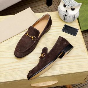 Luxurious Designer Men Dress Shoes Genuine Leather suede Black brown Moccasins Business Handmade Shoe G Formal Party Office Wedding Men Loafers Shoes 02