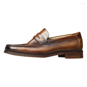 Sapatos de vestido homens derby marca de couro clássico confortável moda deslizamento em homens de negócios escritório masculino lether