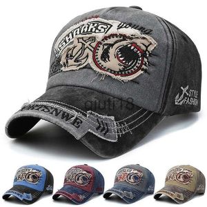 Ball Caps Retro Shark Embroidered Baseball Caps Bone Solid Animal Cartoon Men Women Cotton Stretch Hip Hop Streetwear Sun Hats x0927