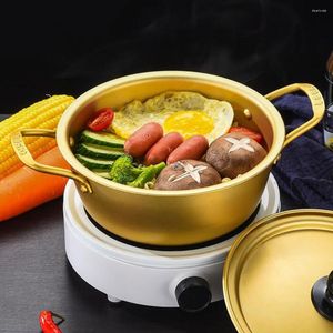 Dinnerware Sets Instant Noodle Pot Noodles Cooking Tool Soup Lid Aluminum Pots Korean Kitchen Hand-Pulled Small Ramen Sauce Pan