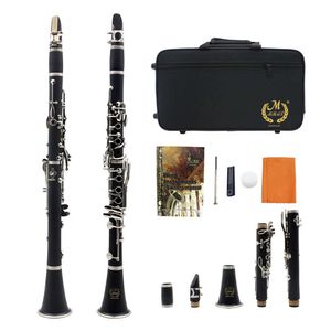 Mibet Musical Instruments Clarinet Nickel Plated Silver Flat B Tone Clarinet Blackwind Instrument Silver-Plated New