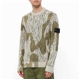 Camouflage mixed yarn sweater outdoor casual men tops Autumn Winter warm sweaters