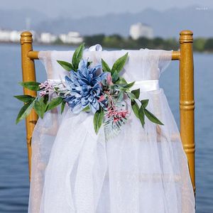 Dekoracja imprezowa krzesło ślubne kwiat sztuczny aranżacja bukietu bankietowego