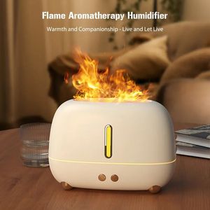 1pc Aroma Diffuser Air Humidifier Ultrasonic Cool Mist Maker Fogger Led Essential Oil Flame Lamp Diffuser