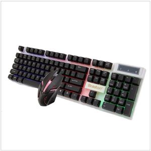 Tangentbord USB Wired Mechanical Keyboard and Mouse Office Game Kit LED Lighting Cool and Combination 230927