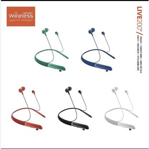 LIVE200 TWS Bluetooth Neckband Elite Touch Auricolari Auricolari Il tuo suono Unplugged Signature Sound Archetti da collo wireless Supporto TF Card