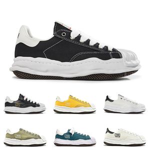 Mmy Maison Mihara Yasuhiro Blakey Düşük Açık Ayakkabı Tuval Spor Ayakkabı Üçlü Siyah Beyaz Zeytin Sarı Atletik Eğitmenler Ayakkabı 35-44