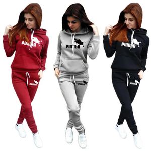 Women's Two Piece Pants Woman Tracksuit Two Piece Set Winter Warm HoodiesPants Pullovers Sweatshirts Female Jogging Woman Clothing Sports Suit Outfits 230927