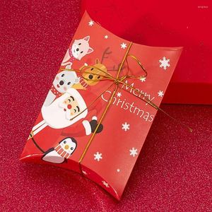 Christmas Decorations 10PCs Gift Boxes Party Favours Sweet Biscuit Candy Treat Paper Pack Merry Kraft Box Packging