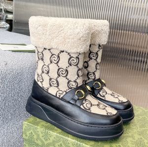 مصمم أحذية نساء Matelasse Woolen Boot Winter Wart