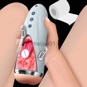 Masturbadores Masculino Língua Lambendo Masturbação Copo Real Vagina Bolso Pusssy Boquete Máquina Vibrador Adulto Brinquedos Sexy para Homem Mastubators Ferramenta X0926