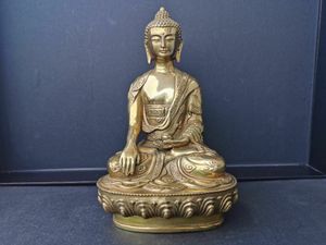 Dekoratif Nesneler Figürinler Tibet Tibet Budizm Shakyamuni Bronz Buda Heykeli 230926