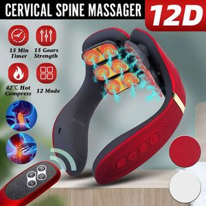 Ganzkörpermassagegerät, Heizung, 12 Köpfe, Rücken- und Nackenmassagegerät, 15 Gänge, elektrisches Nackenmassagegerät, Massagegerät zur Linderung der zervikalen Spondylose 230927