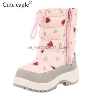 Stövlar söta Eagle Winter Girl's Nonslip Snow Boots Kids Mountaineering Skiing Warm Felt Boots School Outdoor Aktiviteter Eur Size 22-33 Q230926