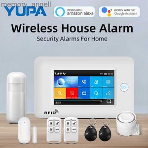 Alarm systems YUPA Gsm Security Alarm System Full Touch Color Screen APPs Control With Door Sensor For Android Ios Wifi Wireless Smart Alarm YQ230927