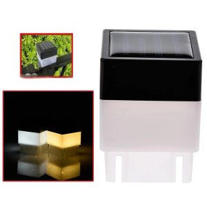 Utomhus Solar Lawn Lamp Post Cap Light Square Solar Powered Pelar Light för smidesjärn Staket Ytter Yard Backyards Gate Landscaping Bor