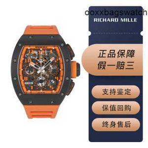 Richardmill Brandneue Armbanduhren Richardmill RM011 Orange Storm Black Ceramic Limited Edition 30 Yuan Herrenmode Freizeit Business Sportmaschinenuhr HB85