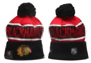 Chicago Beanie Blackhawks Beanies Nordamerikanska hockeybolllag Sidan Patch Winter Wool Sport Knit Hat Skalle Caps A3