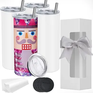 25pcs/ctn 20oz paslanmaz çelik süblimasyon Boşluklar Tumbler 20 oz Düz Beyaz Çift Duvarlı Termos Kupaları DIY Baskı Noel Hediyeleri 927