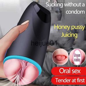 Masturbators Oral Vaginal Penis Vibrator Masturbator Cup vibrerande manlig teleskop Masturbator för män oral fickfitta Masturbation X0926