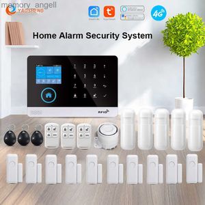 Sistemi di allarme Allarme domestico Wireless WIFI 4G Sistema di allarme di sicurezza domestica per APP Tuya con sensore di movimento per animali domestici Rilevatore di fumo Allarme Securiti gas YQ230927