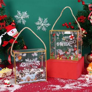 Weihnachtsdekorationen, 5 Stück, transparente Geschenkbox, Spritzbeutel, PVC, durchsichtig, für Süßigkeiten, Kekse, Backen, Kinder, Kinder, Jahr, Weihnachtstasche